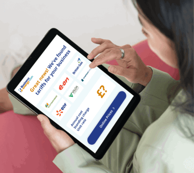 business electricity calculator tablet.