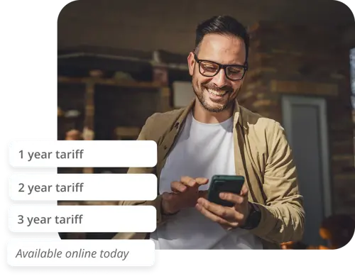 1,2 and 3 year tariff options online.
